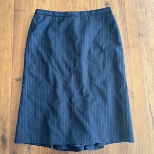 J.Crew Super 110s Wool Navy Pinstripe Pencil Skirt Size 8 Classic Suit Skirt